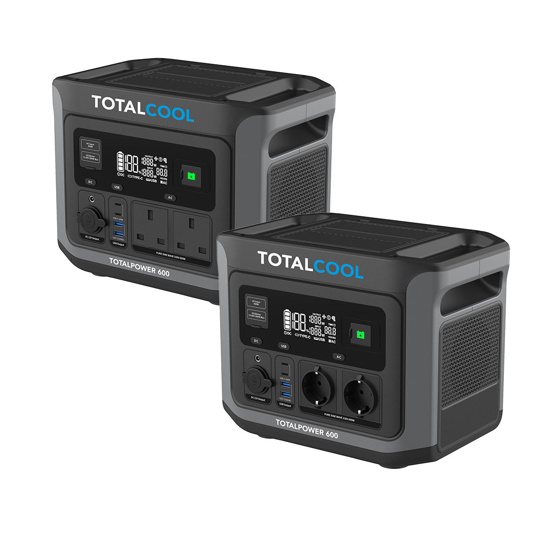 Totalpower 600 Centrale elettrica portatile, inverter intelligente al litio da 600 W (40 A), 12 V, rete CA ed energia solare, leggera