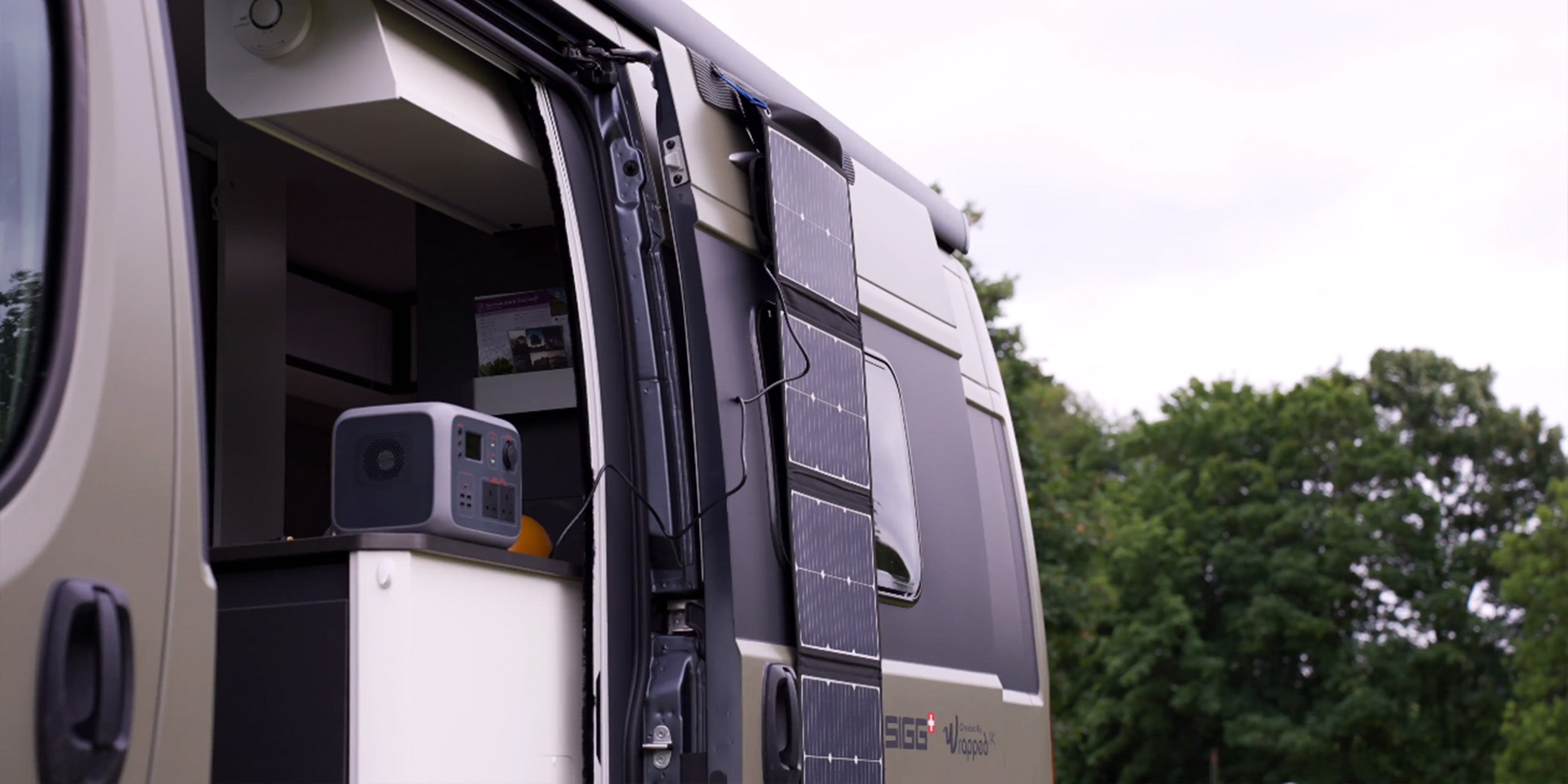 Image of TP500 and TS100 power generation devices inside of a campervan