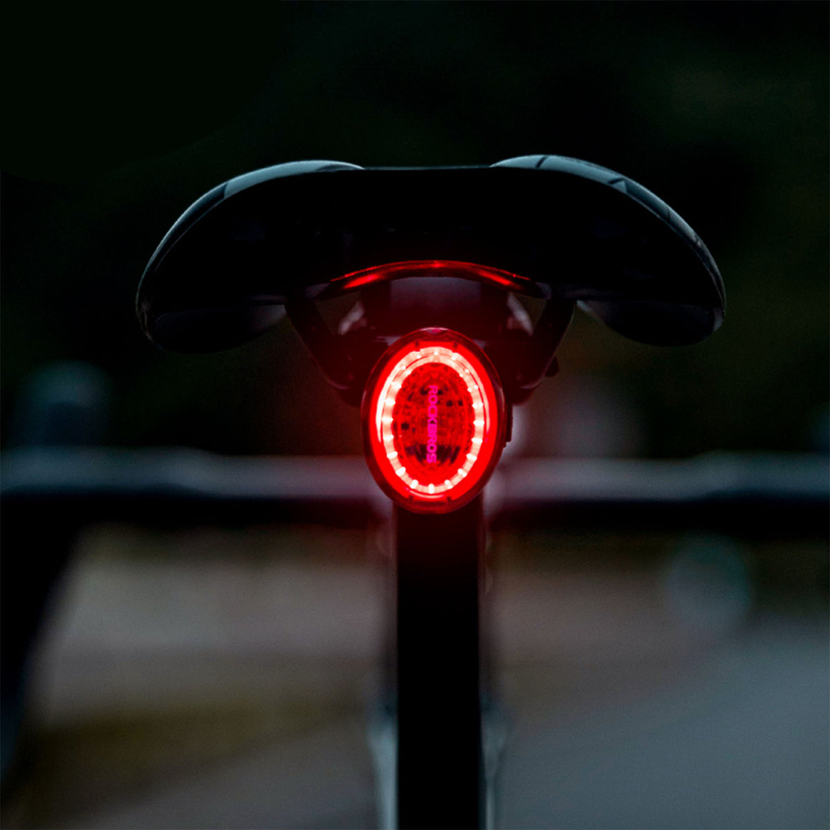 ROCKBROS Bike Rear Tail Light - Waterproof, Rechargeable, Three Color LED Safety Light