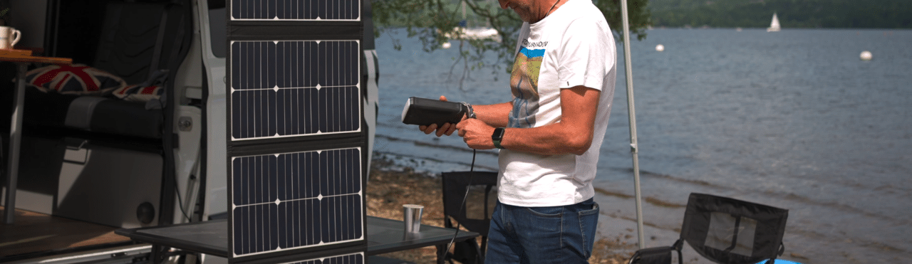 Solar Panel & Power Bank for camping activities